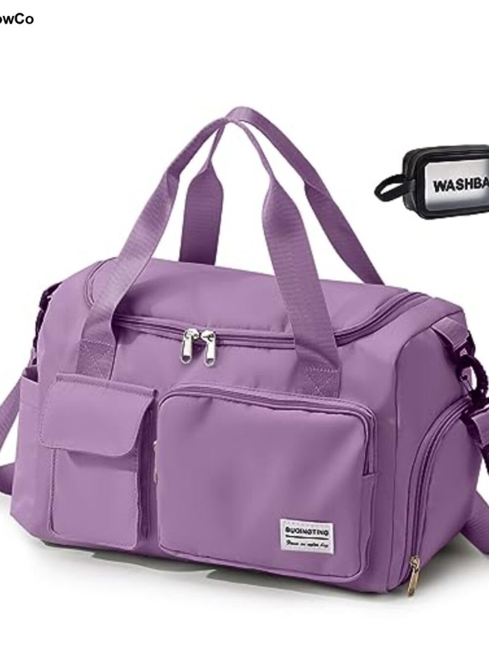 Small Nylon Gym Duffel Bag Weekender Travel Bag with Shoe Compartment
